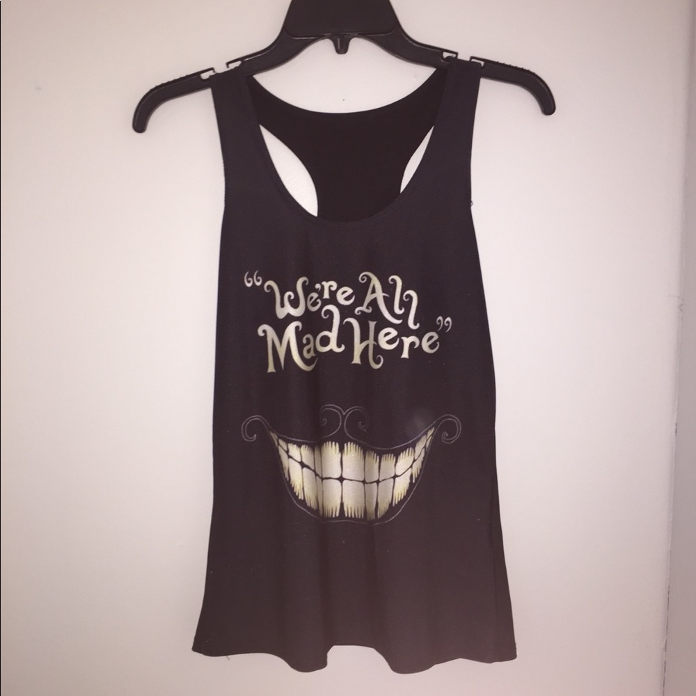 Hot Topic Black Alice In Wonderland Tank Top
